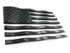 Matte Black Waving American Flag Emblems
