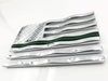 Chrome Waving American Flag Emblems with Thin Green Line