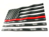 Matte Black Waving American Flag Emblems with Thin Blue Line