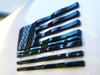 Gloss Black Waving American Flag Emblems with Thin Green Line