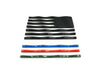 Matte Black Waving American Flag Emblems with Thin Blue Line