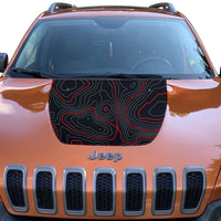 2014-2021 Jeep Cherokee KL Customizable Topographic Hood Decal