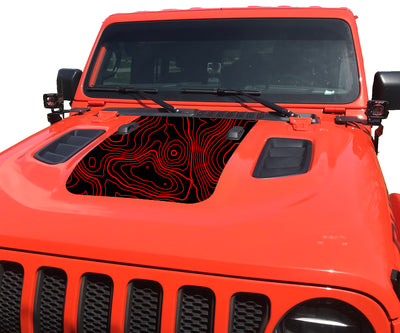 2018-2024 Jeep Wrangler and Gladiator Rubicon JL JLU Topographic Hood Decal