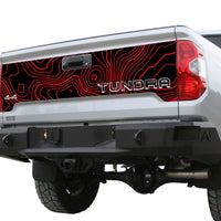 Custom 2014-2021 Toyota Tundra Topographic Topo Tailgate graphics decal with vinyl inserts for letters