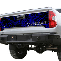 Custom 2014-2021 Toyota Tundra Topographic Topo Tailgate graphics decal with vinyl inserts for letters