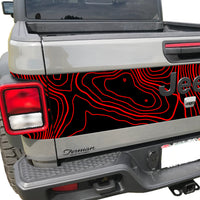 Custom Topographic Topo Tailgate & Tail Light Decal fits Jeep Gladiator JT 2018-2022 3M Vinyl