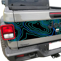 Custom Topographic Topo Tailgate & Tail Light Decal fits Jeep Gladiator JT 2018-2022 3M Vinyl