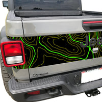 Custom Topographic Topo Tailgate & Tail Light Decal fits Jeep Gladiator JT 2018-2022 3M Vinyl