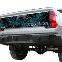 Custom 2014-2021 Toyota Tundra Topographic Topo Tailgate graphics decal with vinyl inserts for letters