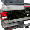 Custom Topographic Topo Tailgate & Tail Light Decal fits Jeep Gladiator JT 2018-2022 3M Vinyl