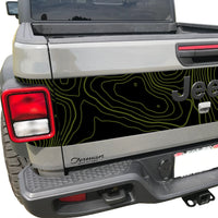 Custom Topographic Topo Tailgate & Tail Light Decal fits Jeep Gladiator JT 2018-2022 3M Vinyl