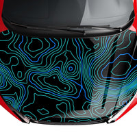 Customizable Topographic Hood Wrap Vinyl (52" x 72") 10 Year Wrap Vinyl for Vehicles