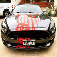 Extra Large 2005-2024 Ford Mustang Distressed American Flag Side Graphics 3M Vinyl