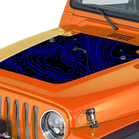 Topographic Topo Hood Decal Compatible with 1997-2006 Jeep Wrangler TJ