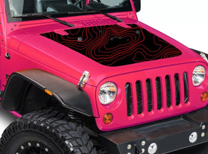 jeep wrangler jk topographic hood decal