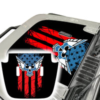 Distressed American Flag Eagle Hood Decal compatible with 2018-2024 Jeep Wrangler JL & Gladiator JT