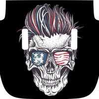 American Flag Punisher Skull Hood Decal compatible with 2018-2024 Jeep Wrangler JL & Gladiator JT 02