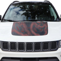 Topographic Topo Hood Decal compatible with Jeep Compass 2007-2023 Topo 02