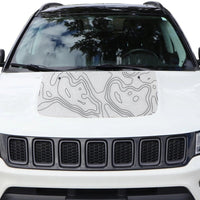 Topographic Topo Hood Decal compatible with Jeep Compass 2007-2023 Topo 02