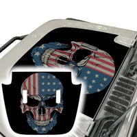 American Flag Punisher Skull Hood Decal Compatible with 2018-2022 Jeep Wrangler JL & Gladiator JT 04