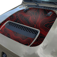 Topographic Topo Hood Decal compatible with 2018-2024 Jeep Wrangler JL and Gladiator JT Mojave Hoods Topo 01