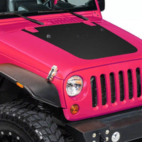 Hood Decal Blackout compatible with 2007-2018 Jeep Wrangler JK 02