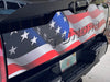 Custom 2022-2024 Toyota Tundra American Flag Tailgate graphics decal Blackout with vinyl inserts for letters