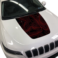 Topographic Hood Decal compatible with 2014-2021 Jeep Cherokee