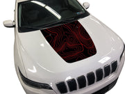 Topographic Hood Decal compatible with 2014-2021 Jeep Cherokee