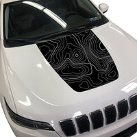 Topographic Hood Decal compatible with 2014-2021 Jeep Cherokee