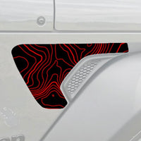 Custom Topographic Fender Decal fits 2018-2024 Jeep Wrangler JL Gladiator JT