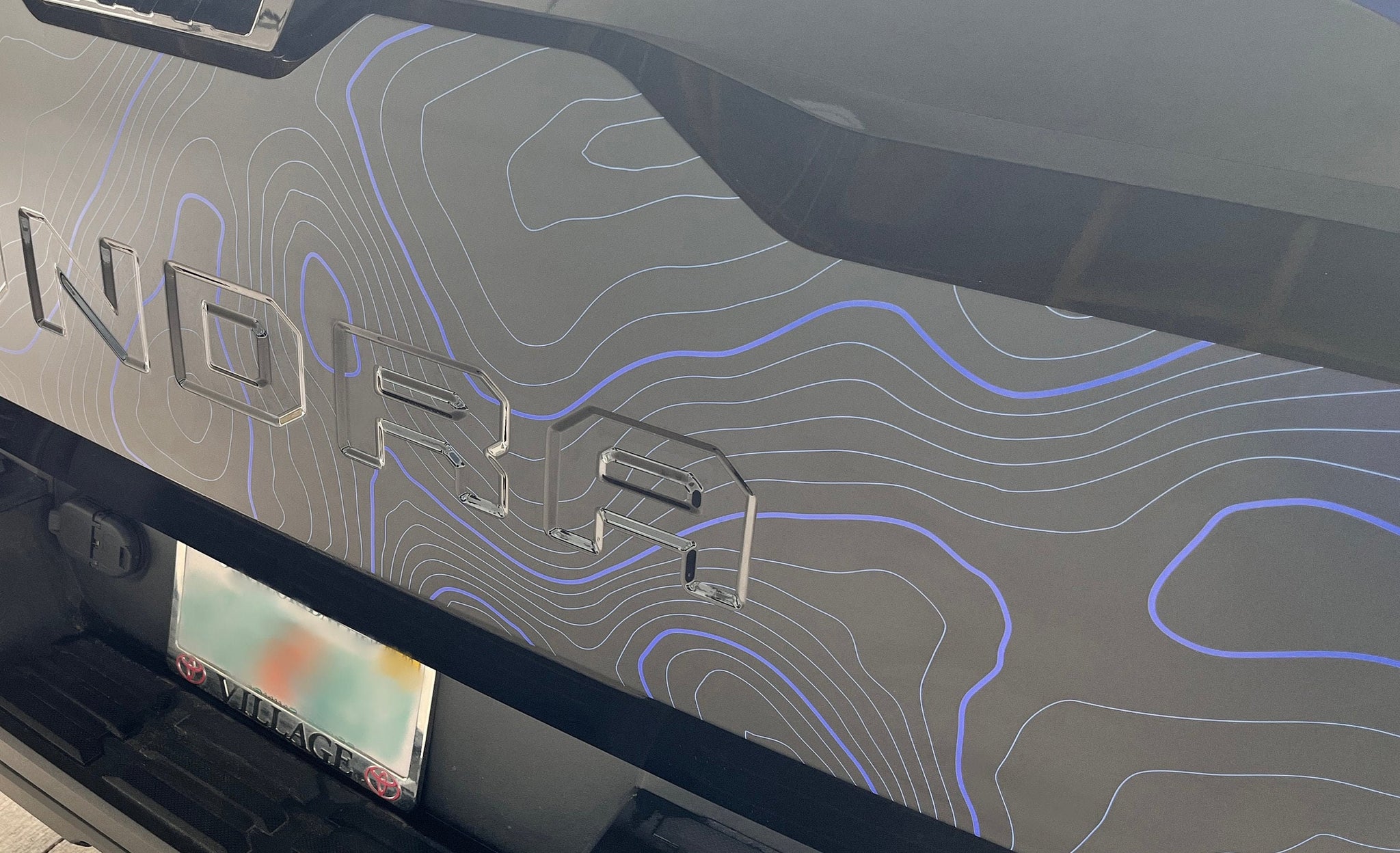 Custom 2022-2024 Toyota Tundra Topographic Topo Tailgate graphics deca