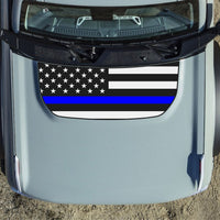 Customizable American Flag Thin Red Blue Green Line Hood Decal fits 2021-2024 Ford Bronco