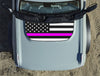 Customizable American Flag Thin Red Blue Green Line Hood Decal fits 2021-2024 Ford Bronco