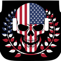 American Flag Punisher Skull Hood Decal compatible with 2018-2024 Jeep Wrangler JL & Gladiator JT