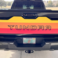 Custom 2022-2024 Toyota Tundra Retro Tailgate graphics decal with vinyl inserts for letters