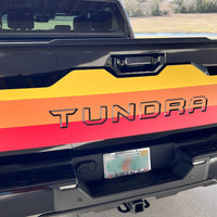 Custom 2022-2024 Toyota Tundra Retro Tailgate graphics decal with vinyl inserts for letters