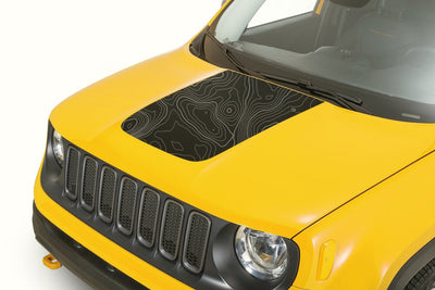 Topographic Topo Hood Decal fits  2018-2023 Jeep Renegade