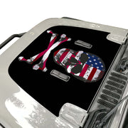 American Flag Punisher Skull Hood Decal compatible with Jeep Wrangler JL & Gladiator JT 2018-2022 01