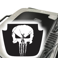 Punisher Skull Hood Decal Compatible with Jeep Wrangler JL & Gladiator JT 2018-2024 02