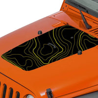 Topographic Topo Hood Decal compatible with 2007-2018 Jeep Wrangler JK 04