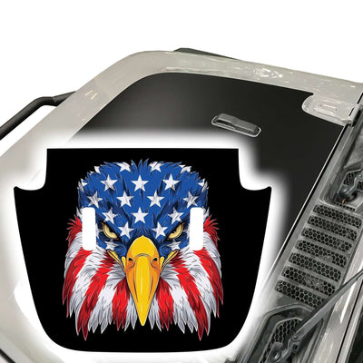 American Eagle Flag Hood Decal Compatible with 2018-2024 Jeep Wrangler JL & Gladiator JT