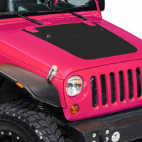 Hood Decal Blackout compatible with 2007-2018 Jeep Wrangler JK 02