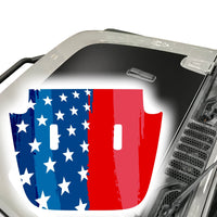 Distressed American Flag Hood Decal Compatible with 2018-2024 Jeep Wrangler JL & Gladiator JT 01