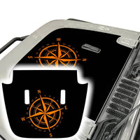 Compass Rose Hood Decal compatible with 2018-2024 Jeep Wrangler JL & Gladiator JT 02