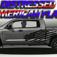 Distressed American Flag Side Graphics compatible with Toyota Tundra