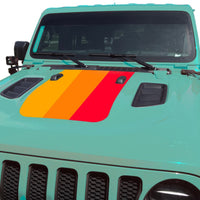 Retro Vintage Hood Decal compatible with 2018-2024 Jeep Wrangler & Gladiator Rubicon