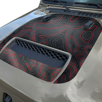 Topographic Topo Hood Decal compatible with 2018-2024 Jeep Wrangler JL and Gladiator JT Mojave Hoods Topo 02