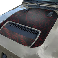 Topographic Topo Hood Decal compatible with 2018-2024 Jeep Wrangler JL and Gladiator JT Mojave Hoods Topo 02