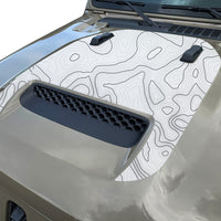 Topographic Topo Hood Decal compatible with 2018-2024 Jeep Wrangler JL and Gladiator JT Mojave Hoods Topo 02